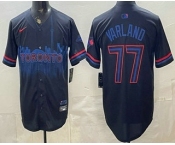 Men's Toronto Blue Jays #77 Louis Varland Black City Limited Jersey