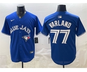Men's Toronto Blue Jays #77 Louis Varland Royal 2025 Limited Stitched Baseball Jersey