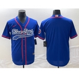 Men's Toronto Blue Jays Blank Blue Cool Base Stitched Baseball Jersey