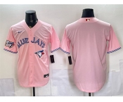 Men's Toronto Blue Jays Blank Pink 50 Seasons Patch Stitched Baseball Jersey