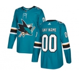 Adidas San Jose Sharks Customized Authentic Teal Green Home NHL Jersey