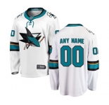 Youth San Jose Sharks Customized Fanatics Branded White Away Breakaway NHL Jersey
