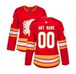 Women Calgary Flames Customized Authentic Red Alternate Hockey Jersey