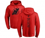Hockey New Jersey Devils #37 Pavel Zacha Red One Color Backer Pullover Hoodie