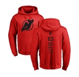 Hockey New Jersey Devils #63 Jesper Bratt Red One Color Backer Pullover Hoodie