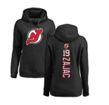 Hockey Women New Jersey Devils #19 Travis Zajac Black Backer Pullover Hoodie
