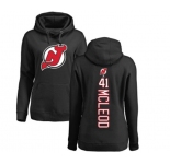 Hockey Women New Jersey Devils #41 Michael McLeod Black Backer Pullover Hoodie