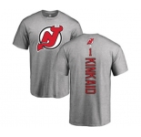 Hockey New Jersey Devils #1 Keith Kinkaid Ash Backer T-Shirt