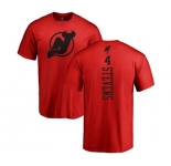 Hockey New Jersey Devils #4 Scott Stevens Red One Color Backer T-Shirt