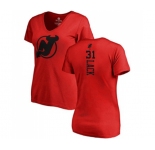 Hockey Women New Jersey Devils #31 Eddie Lack Red One Color Backer T-Shirt