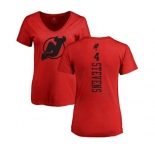 Hockey Women New Jersey Devils #4 Scott Stevens Red One Color Backer T-Shirt