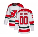 New Jersey Devils Customized Authentic White Alternate Hockey Jersey