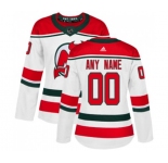 Women New Jersey Devils Customized Authentic White Alternate Hockey Jersey