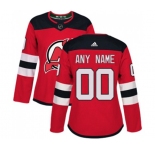 Women New Jersey Devils Customized Premier Red Home Hockey Jersey