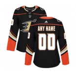 Women Anaheim Ducks Customized Premier Black Home Hockey Jersey