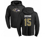 Football Baltimore Ravens #15 Marquise Brown Black Name & Number Logo Pullover Hoodie