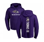 Football Baltimore Ravens #29 Earl Thomas III Purple Backer Pullover Hoodie