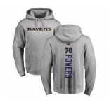 Football Baltimore Ravens #70 Ben Powers Ash Backer Pullover Hoodie
