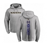 NFL Nike Baltimore Ravens #88 Ty Montgomery Ash Backer Pullover Hoodie