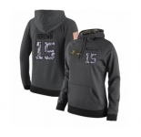Football Women's Baltimore Ravens #15 Marquise Brown Stitched Black Anthracite Salute to Service Player Performance Hoodie
