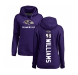 NFL Women's Nike Baltimore Ravens #98 Brandon Williams Purple Backer Pullover Hoodie