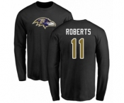 Football Baltimore Ravens #11 Seth Roberts Black Name & Number Logo Long Sleeve T-Shirt