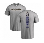 Football Baltimore Ravens #21 Mark Ingram II Ash Backer T-Shirt