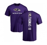 Football Baltimore Ravens #29 Earl Thomas III Purple Backer T-Shirt