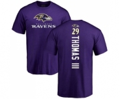 Football Baltimore Ravens #29 Earl Thomas III Purple Backer T-Shirt