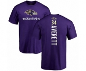 Football Baltimore Ravens #34 Anthony Averett Purple Backer T-Shirt