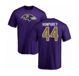 Football Baltimore Ravens #44 Marlon Humphrey Purple Name & Number Logo T-Shirt