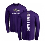 NFL Nike Baltimore Ravens #98 Brandon Williams Purple Backer Long Sleeve T-Shirt
