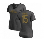 Football Women's Baltimore Ravens #15 Marquise Brown Ash One Color T-Shirt