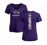 Football Women's Baltimore Ravens #44 Marlon Humphrey Purple Backer T-Shirt