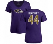 Football Women's Baltimore Ravens #44 Marlon Humphrey Purple Name & Number Logo T-Shirt