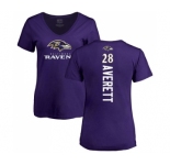NFL Women's Nike Baltimore Ravens #28 Anthony Averett Purple Backer T-Shirt