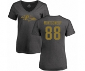 NFL Women's Nike Baltimore Ravens #88 Ty Montgomery Ash One Color T-Shirt