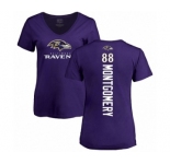 NFL Women's Nike Baltimore Ravens #88 Ty Montgomery Purple Backer T-Shirt
