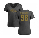 NFL Women's Nike Baltimore Ravens #98 Brandon Williams Ash One Color T-Shirt