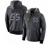 Football Men's Pittsburgh Steelers #55 Devin Bush Stitched Black Anthracite Salute to Service Player Performance Hoodie