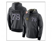 Men Pittsburgh Steelers #78 Alejandro Villanueva Stitched Black Anthracite Salute to Service Player Performance Hoodie