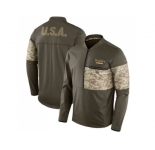 Men Pittsburgh Steelers Nike Olive Salute to Service Sideline Hybrid Half-Zip Pullover Jacket
