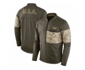 Men Pittsburgh Steelers Nike Olive Salute to Service Sideline Hybrid Half-Zip Pullover Jacket