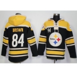 Nike Pittsburgh Steelers #84 Antonio Brown Black Player Pullover Hoodie