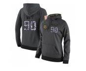 NFL Women's Nike Pittsburgh Steelers #90 T. J. Watt Stitched Black Anthracite Salute to Service Player Performance Hoodie