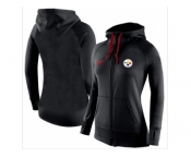 Women Nike Pittsburgh Steelers Full-Zip Performance Hoodie Black_2