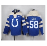 Nike Indianapolis Colts #58 Trent Cole Royal Blue Player Pullover NFL Hoodie