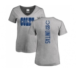 Football Women's Indianapolis Colts #19 Johnny Unitas Ash Backer T-Shirt