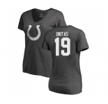 Football Women's Indianapolis Colts #19 Johnny Unitas Ash One Color T-Shirt