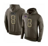 Football Men's New York Giants #8 Daniel Jones Green Salute To Service Pullover Hoodie